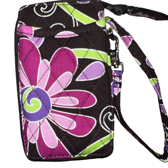 Vera Bradley Purple Punch Mini Wallet Wristlet Strap Credit Card ID Card Holder - Picture 3 of 9